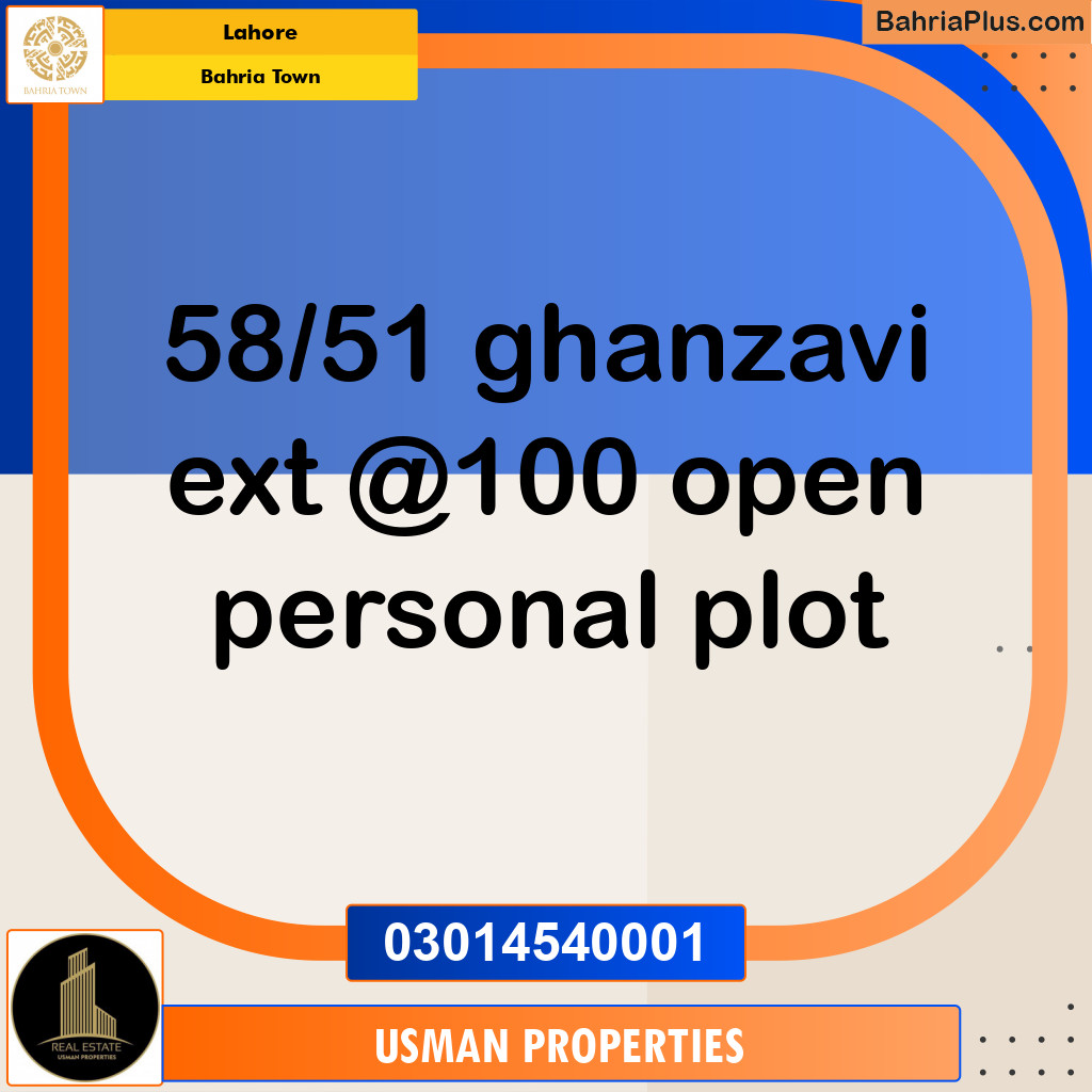 Residential Plot for Sale in Bahria Town, Lahore - (BP-208573)