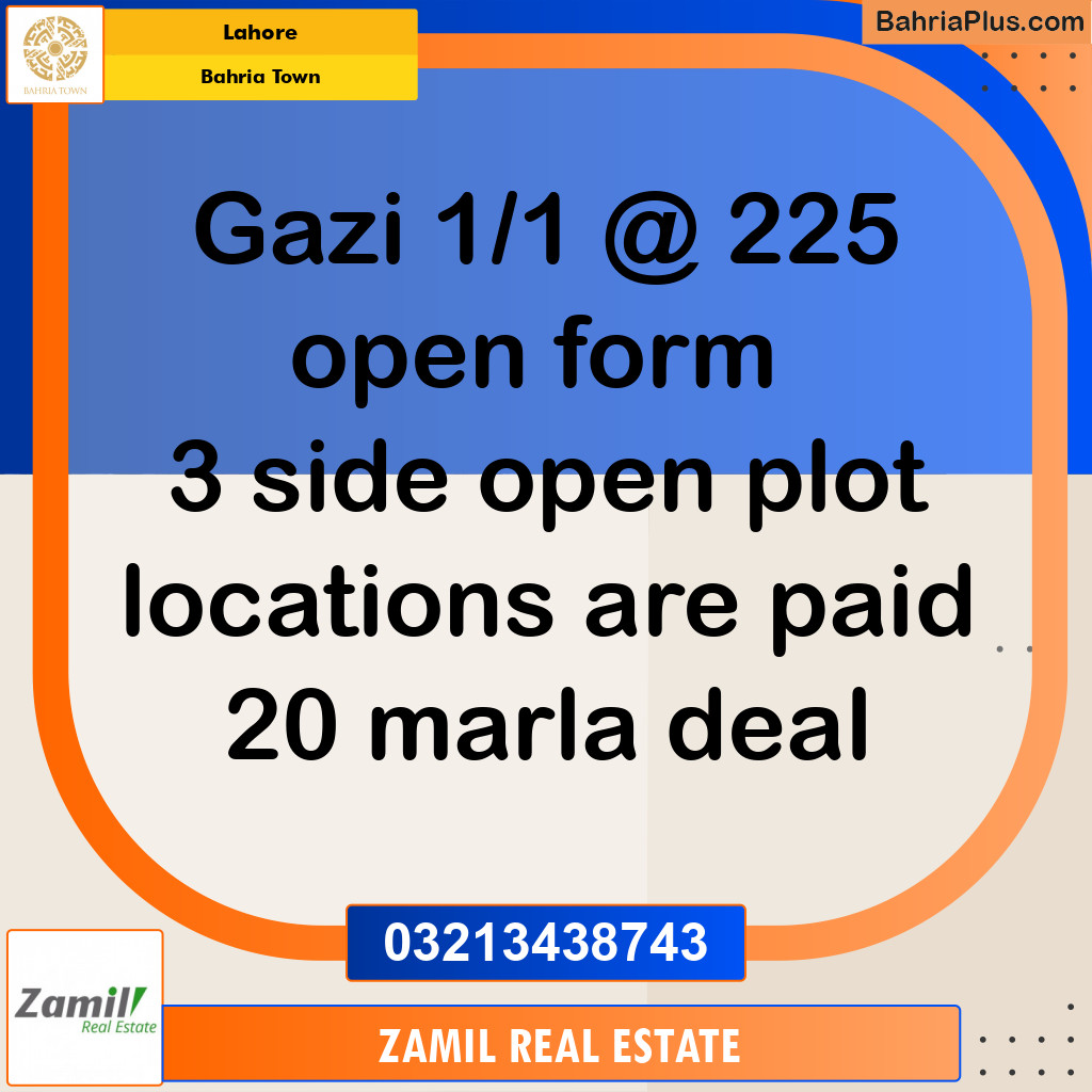 1 Kanal Residential Plot for Sale in Bahria Town, Lahore - (BP-208598)