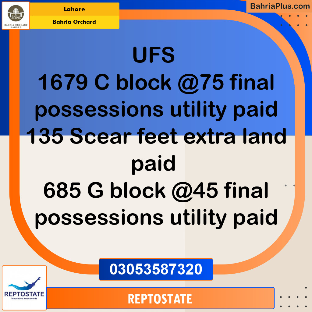 Residential Plot for Sale in Bahria Orchard, Lahore - (BP-208607)