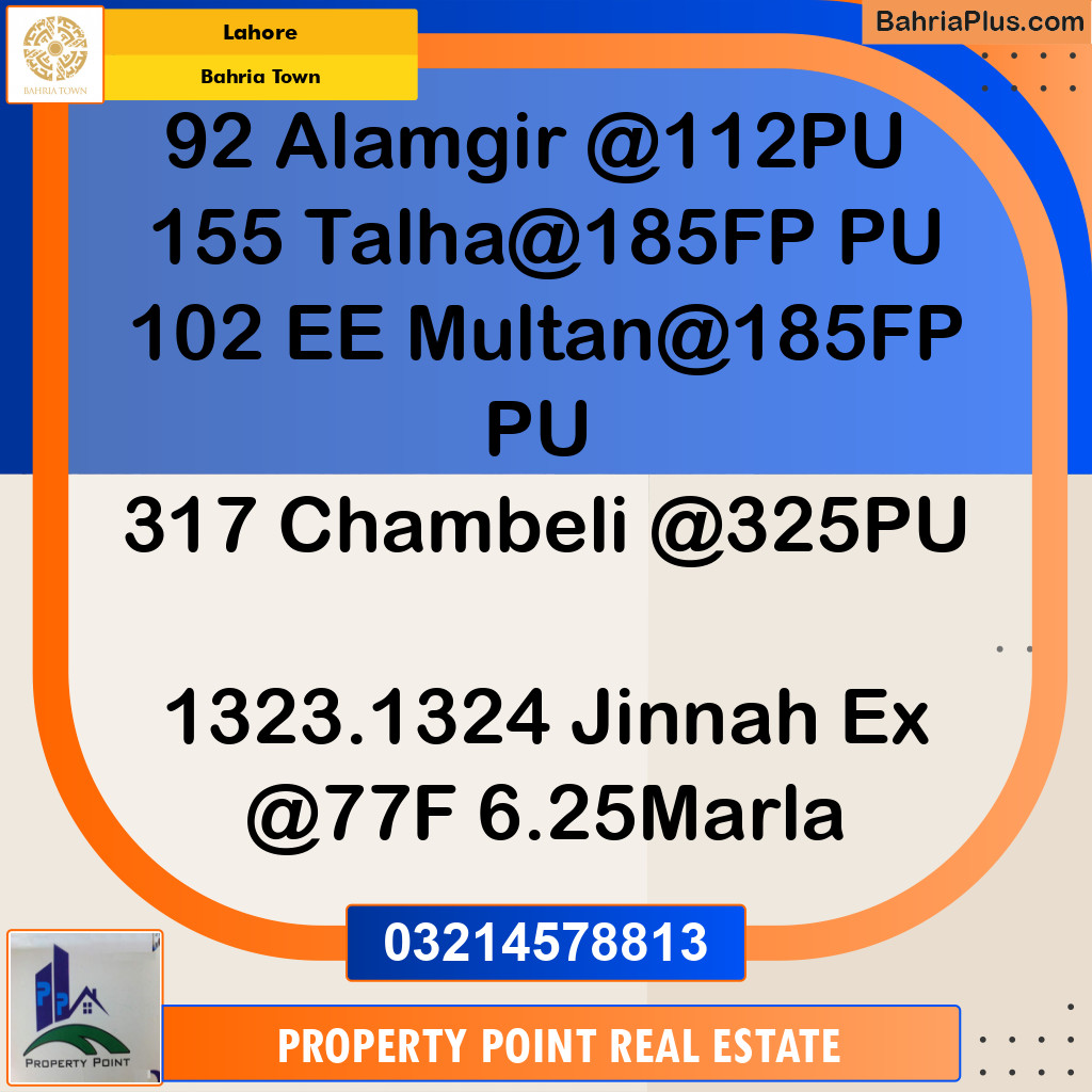 Residential Plot for Sale in Bahria Town, Lahore - (BP-208642)