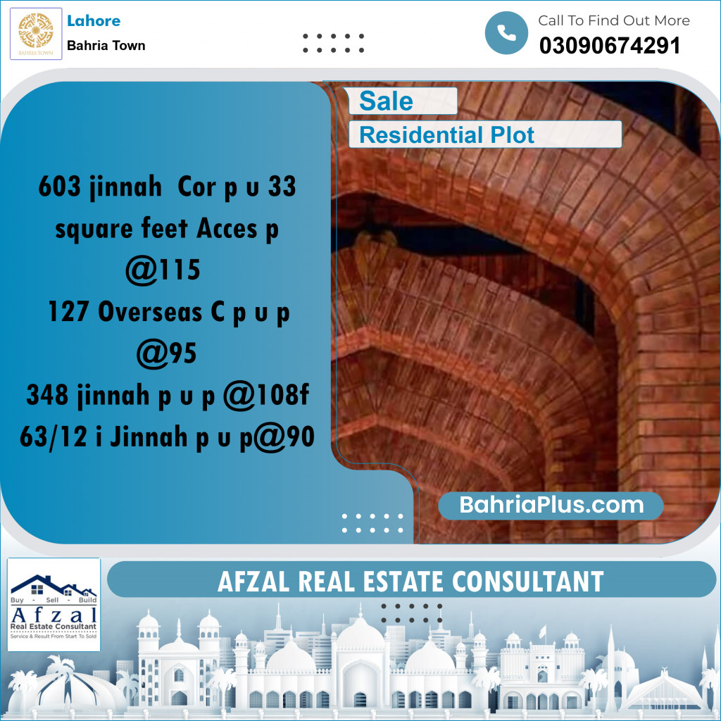 Residential Plot for Sale in Bahria Town, Lahore - (BP-208650)