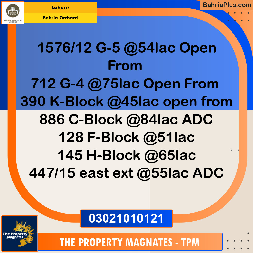 Residential Plot for Sale in Bahria Orchard, Lahore - (BP-208714)
