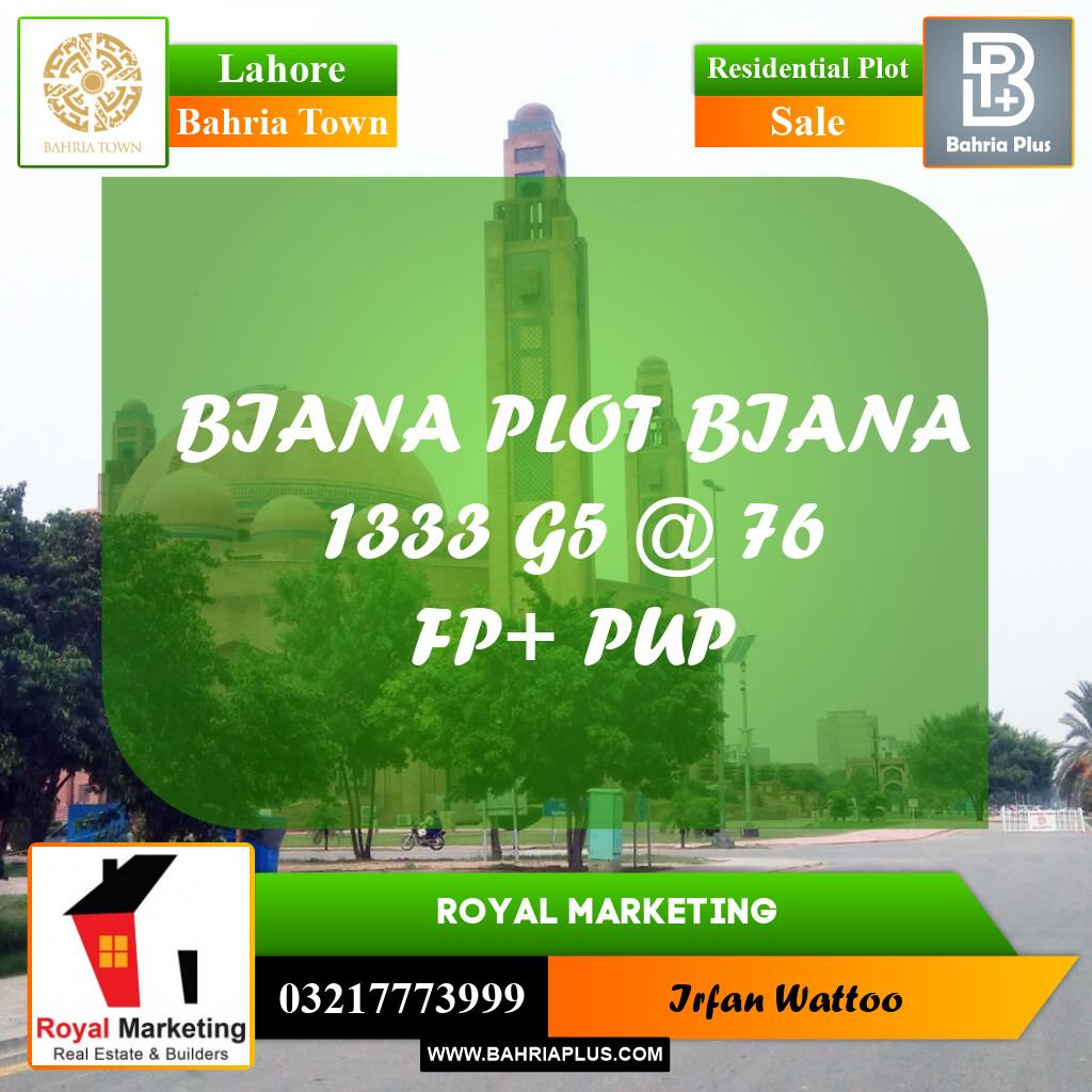 Residential Plot for Sale in Bahria Town, Lahore - (BP-208736)