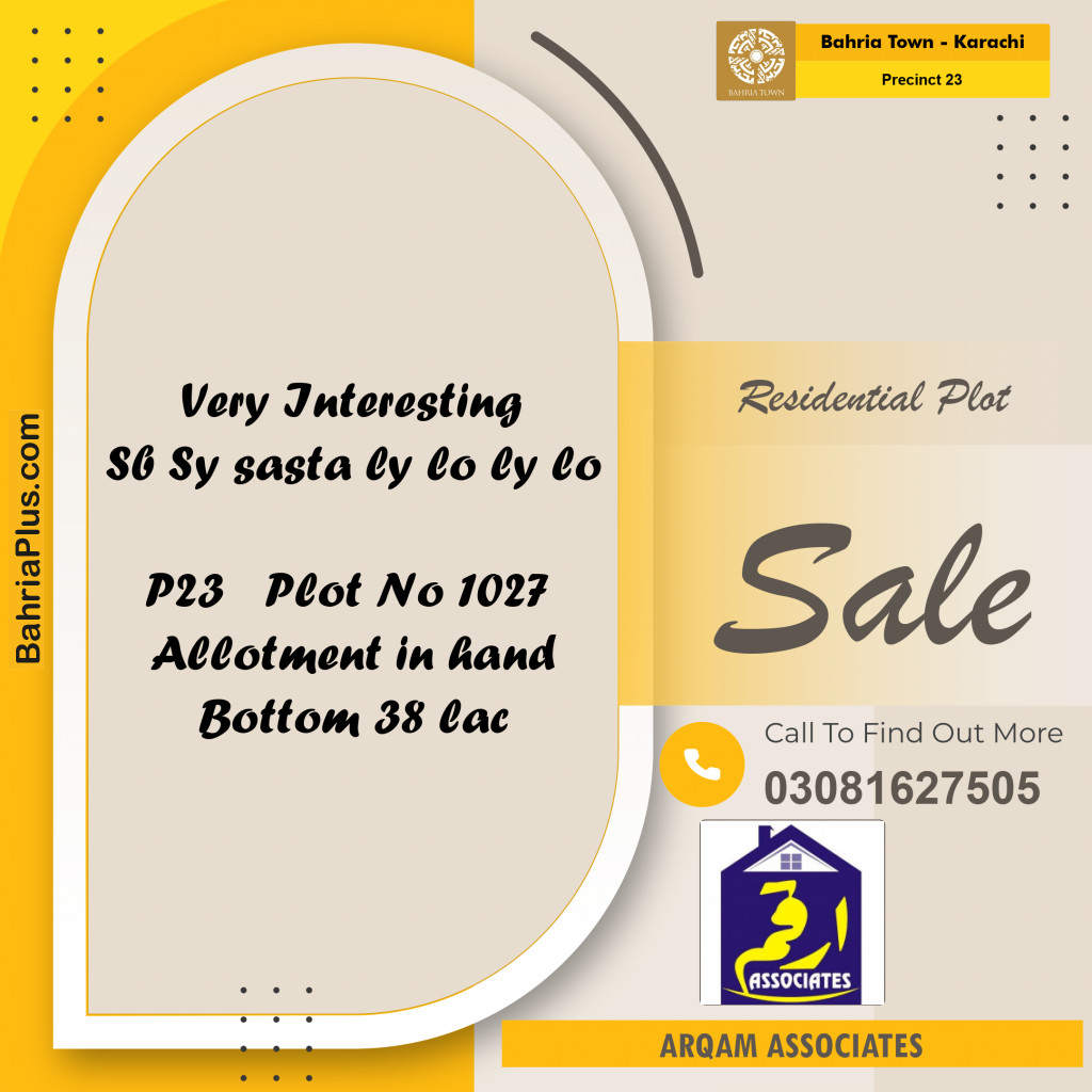 125 Sq. Yards Residential Plot for Sale in Precinct 23 -  Bahria Town, Karachi - (BP-208764)