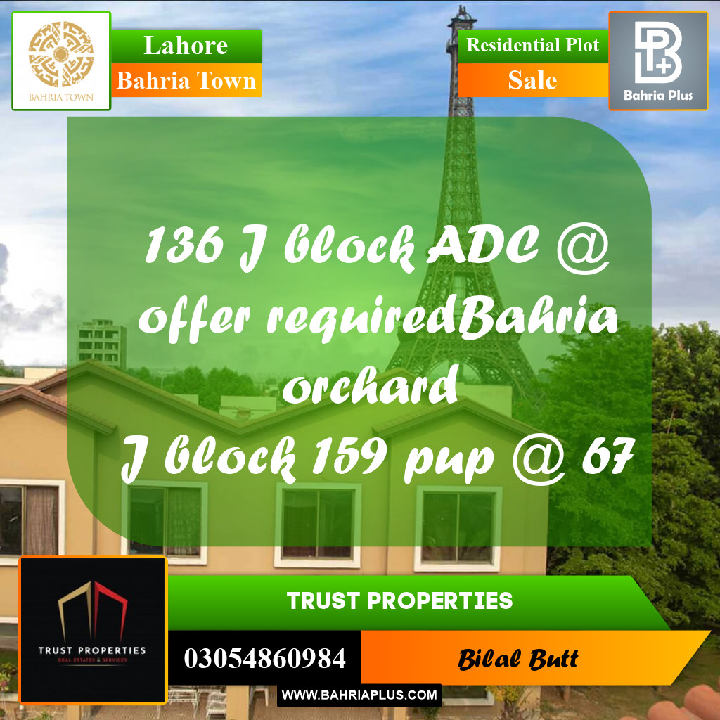 Residential Plot for Sale in Bahria Town, Lahore - (BP-208813)