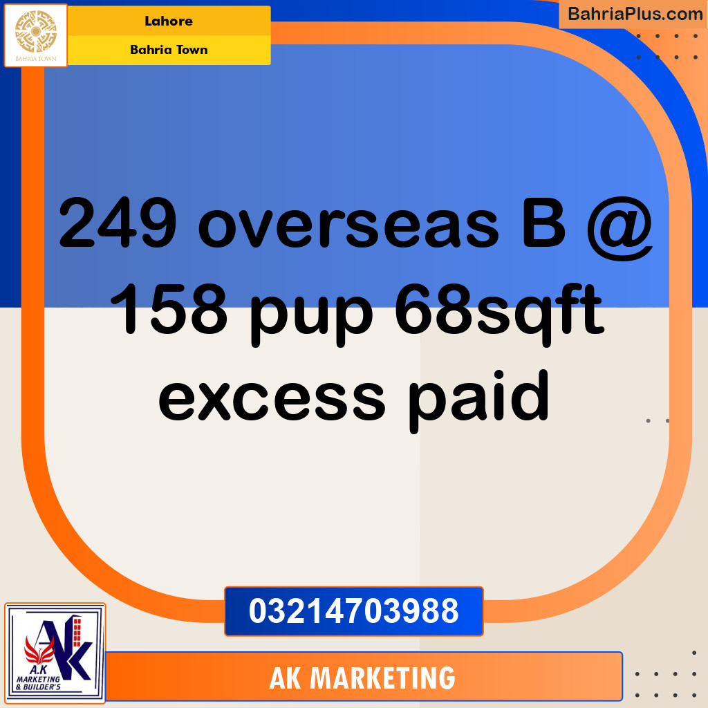 Residential Plot for Sale in Bahria Town, Lahore - (BP-208837)