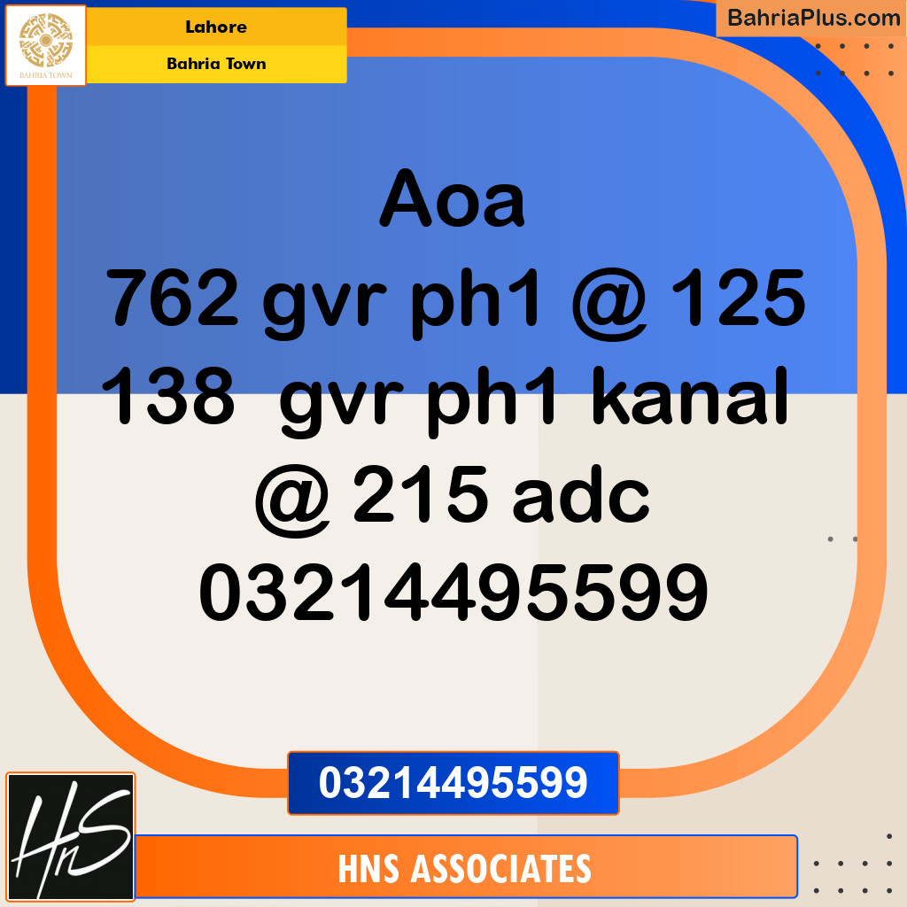 Residential Plot for Sale in Bahria Town, Lahore - (BP-208913)