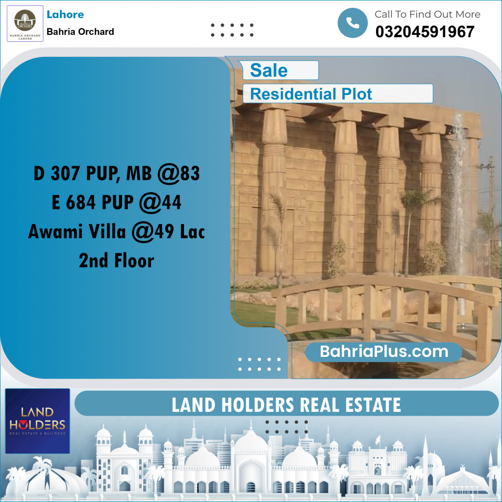 Residential Plot for Sale in Bahria Orchard, Lahore - (BP-208950)