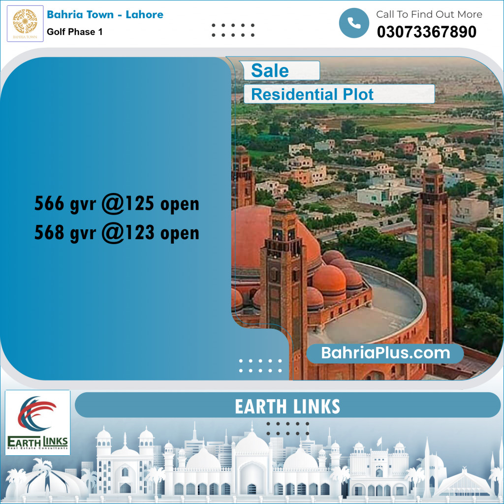 10 Marla Residential Plot for Sale in Golf Phase 1 -  Bahria Town, Lahore - (BP-208975)