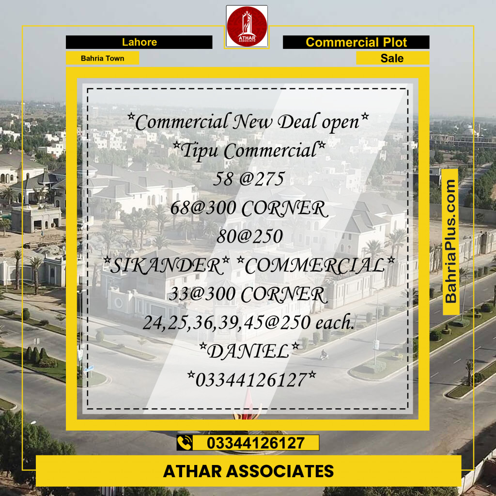 5 Marla Commercial Plot for Sale in Bahria Town, Lahore - (BP-209071)