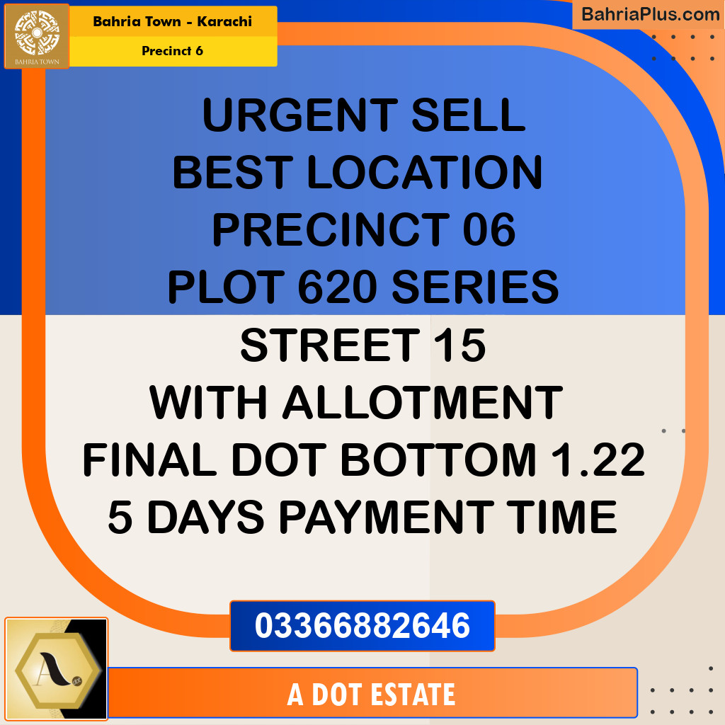 275 Sq. Yards Residential Plot for Sale in Precinct 6 -  Bahria Town, Karachi - (BP-209080)