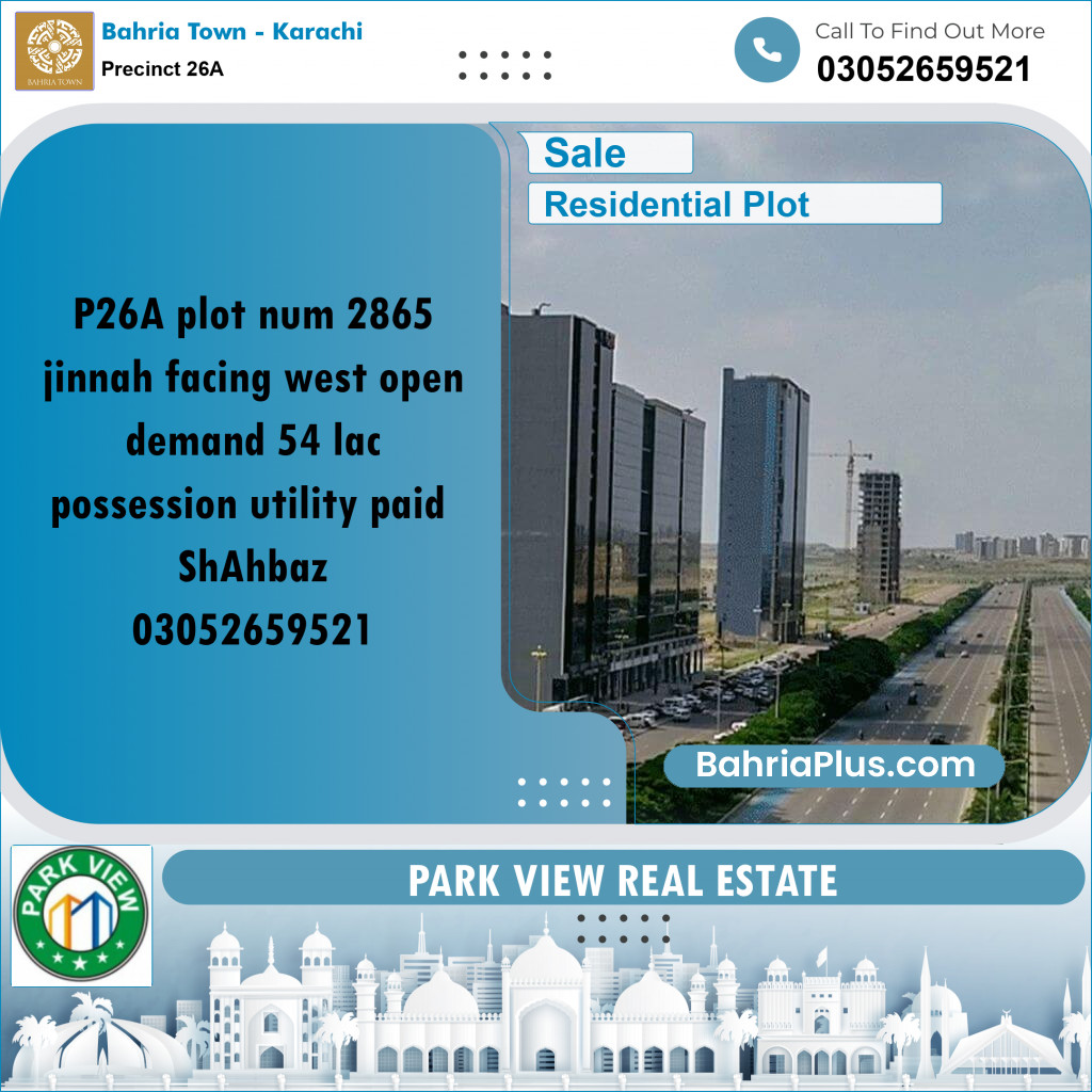 125 Sq. Yards Residential Plot for Sale in Precinct 26A -  Bahria Town, Karachi - (BP-209110)