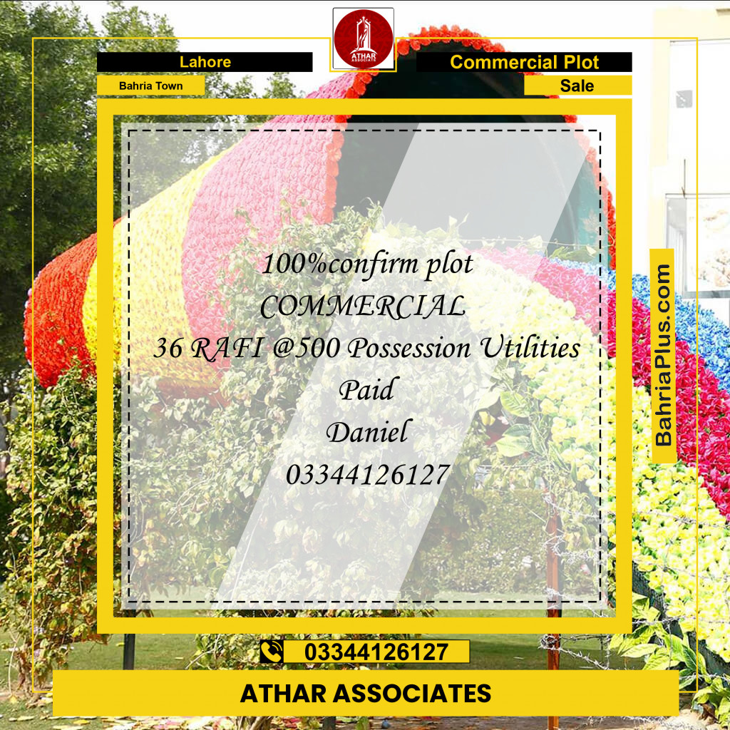 Commercial Plot for Sale in Bahria Town, Lahore - (BP-209128)