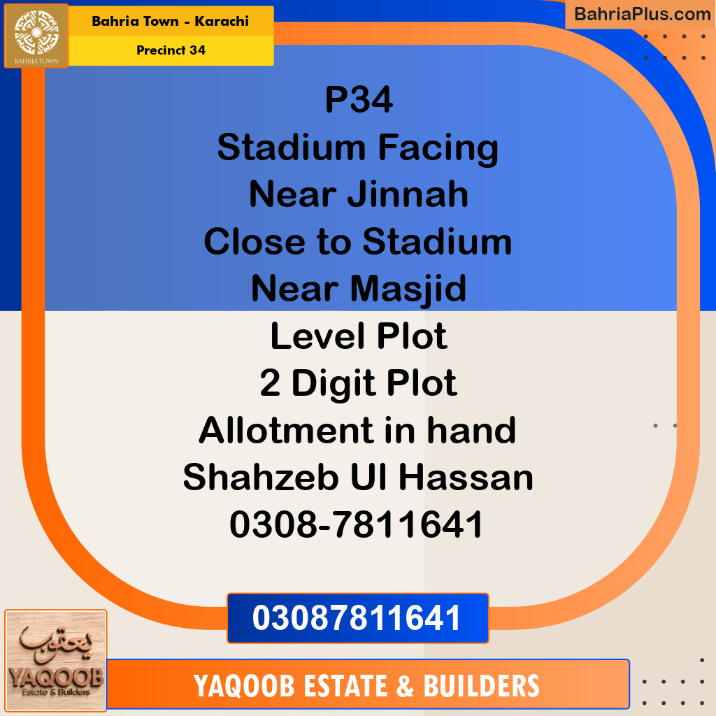 250 Sq. Yards Residential Plot for Sale in Precinct 34 -  Bahria Town, Karachi - (BP-209132)