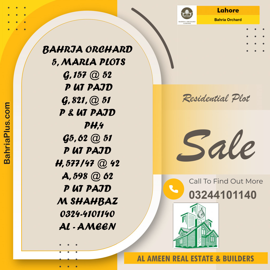Residential Plot for Sale in Bahria Orchard, Lahore - (BP-209134)