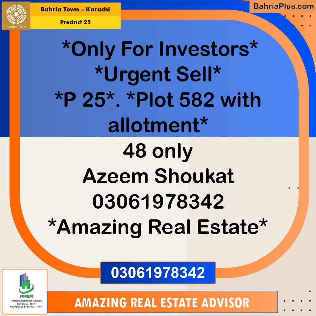 125 Sq. Yards Residential Plot for Sale in Precinct 25 -  Bahria Town, Karachi - (BP-209185)