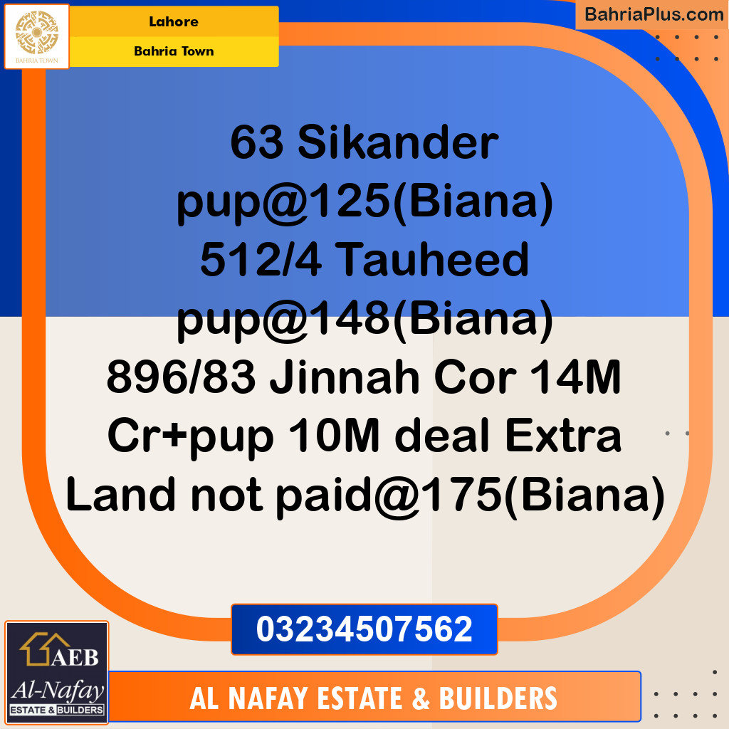 Residential Plot for Sale in Bahria Town, Lahore - (BP-209255)