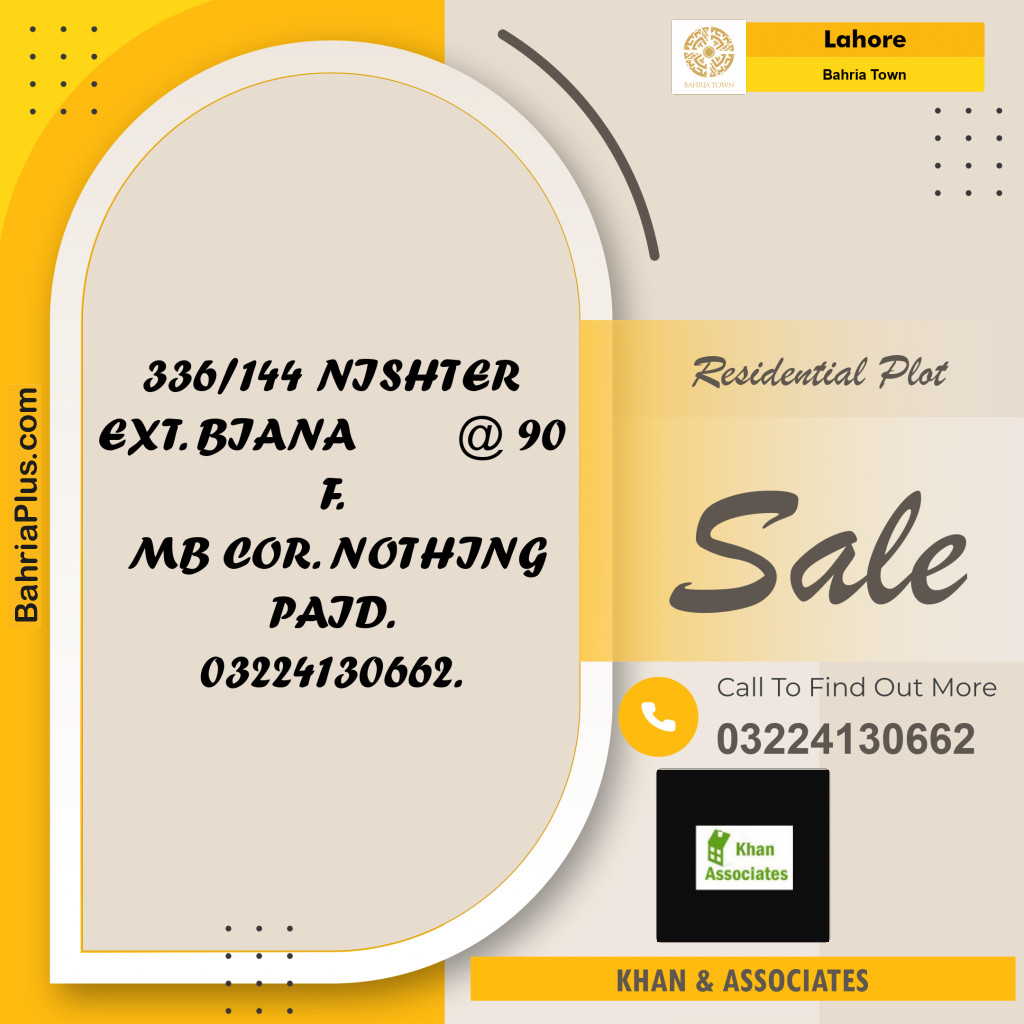 Residential Plot for Sale in Bahria Town, Lahore - (BP-209372)
