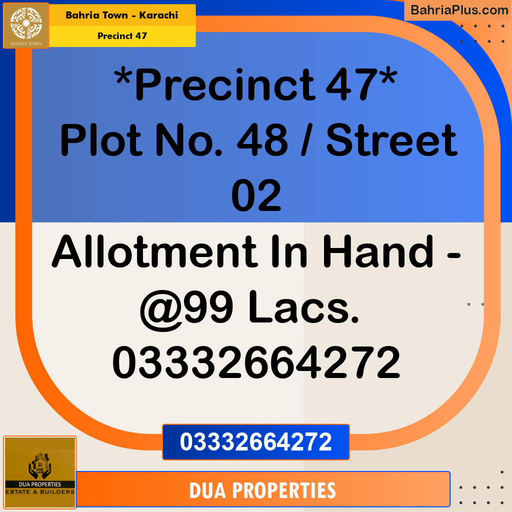 Residential Plot for Sale in Precinct 47 -  Bahria Town, Karachi - (BP-209443)