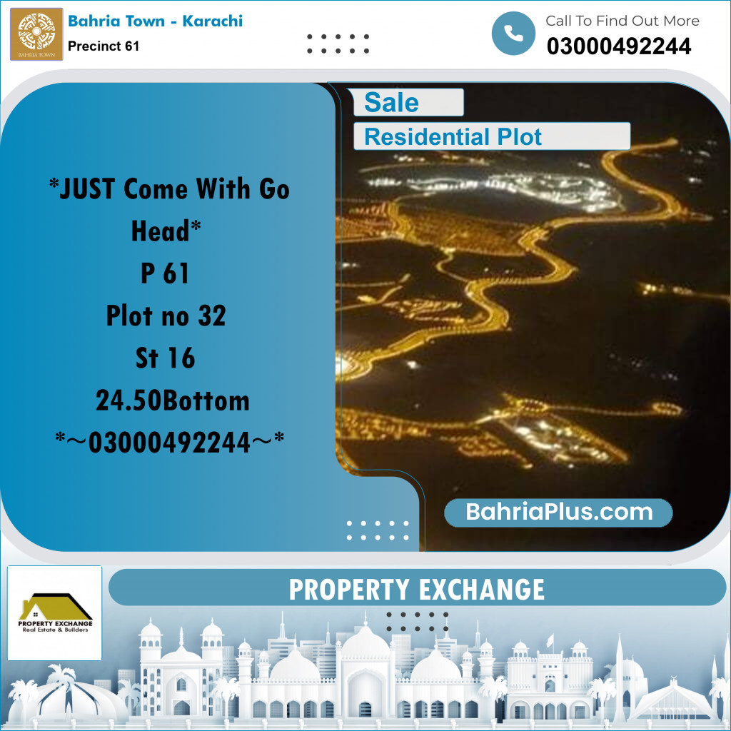 125 Sq. Yards Residential Plot for Sale in Precinct 61 -  Bahria Town, Karachi - (BP-209546)