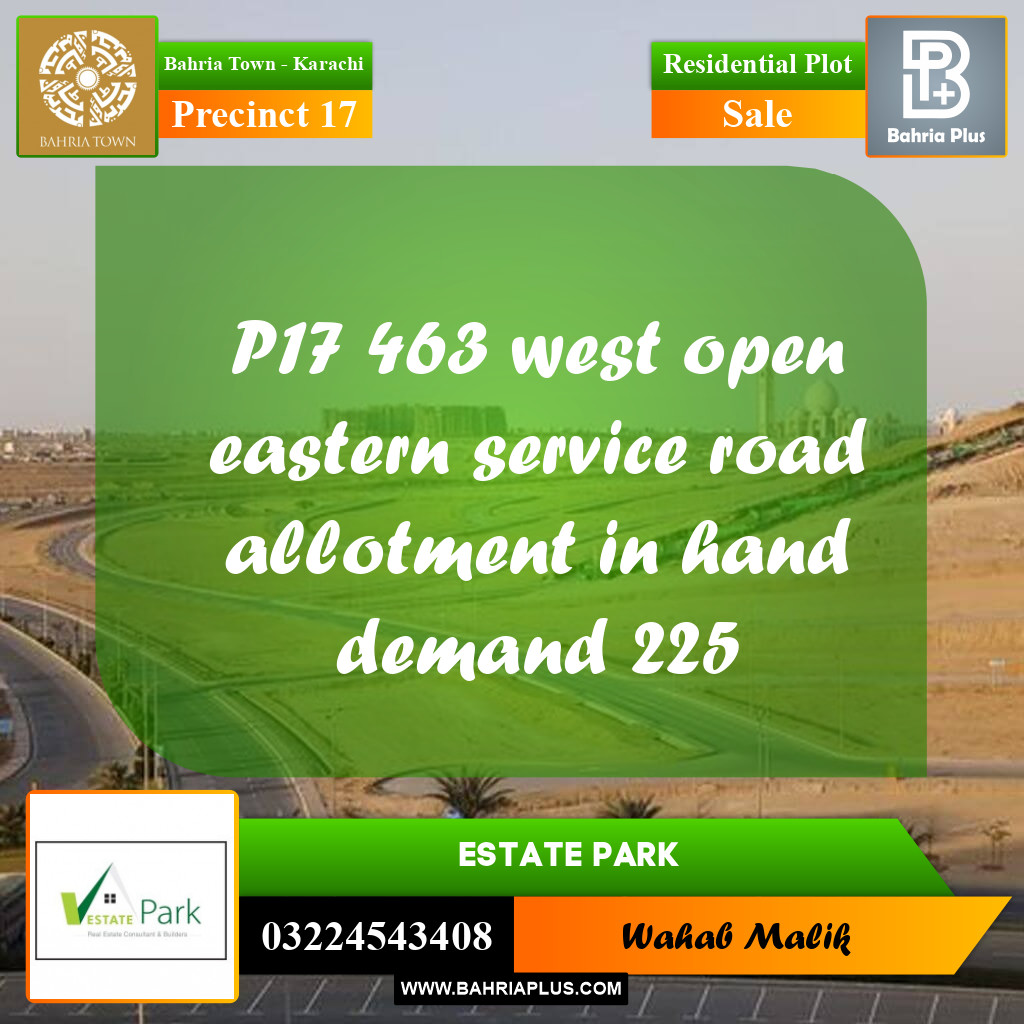 Residential Plot for Sale in Precinct 17 -  Bahria Town, Karachi - (BP-209559)