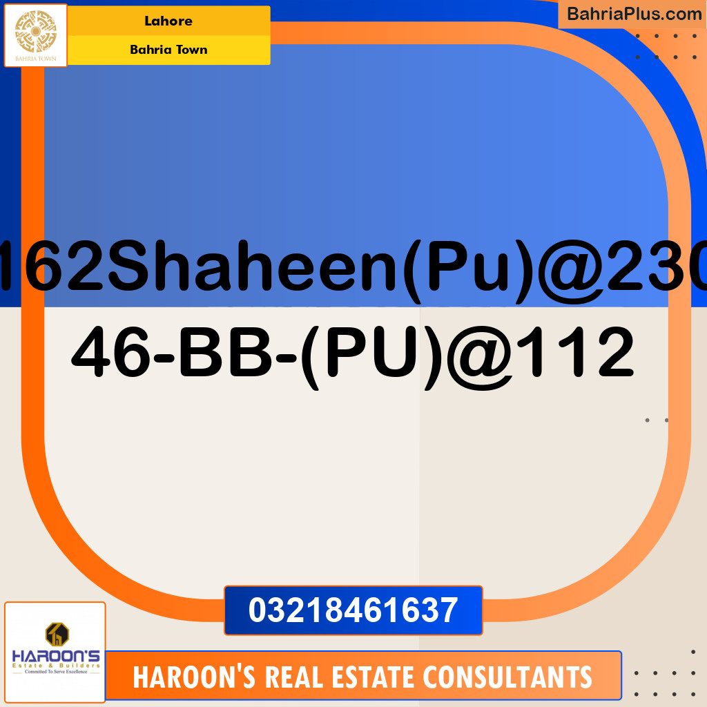 Residential Plot for Sale in Bahria Town, Lahore - (BP-209568)
