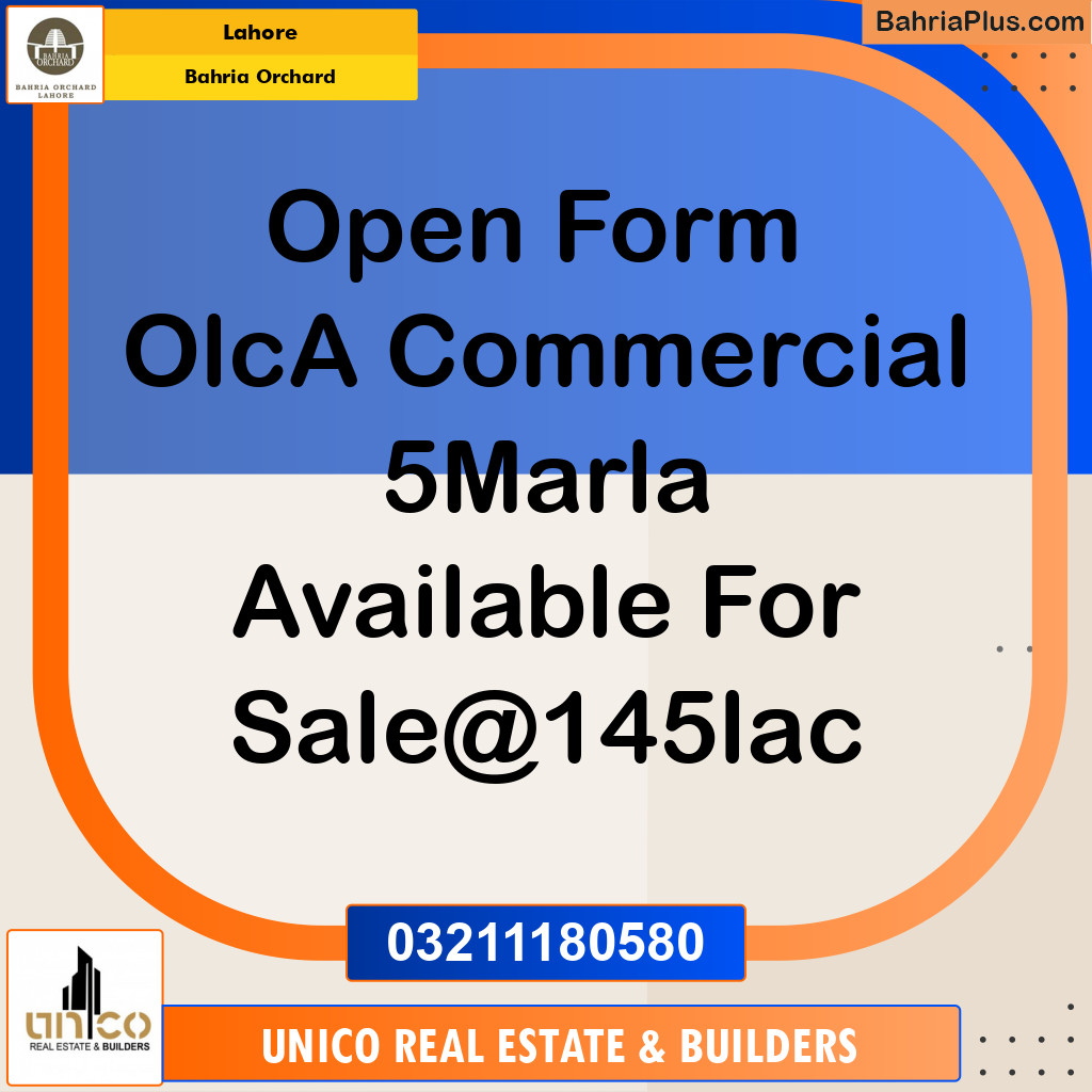 Commercial Plot for Sale in Bahria Orchard, Lahore - (BP-209600)