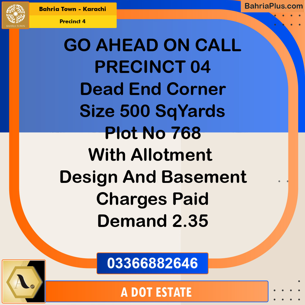 500 Sq. Yards Residential Plot for Sale in Precinct 4 -  Bahria Town, Karachi - (BP-209658)