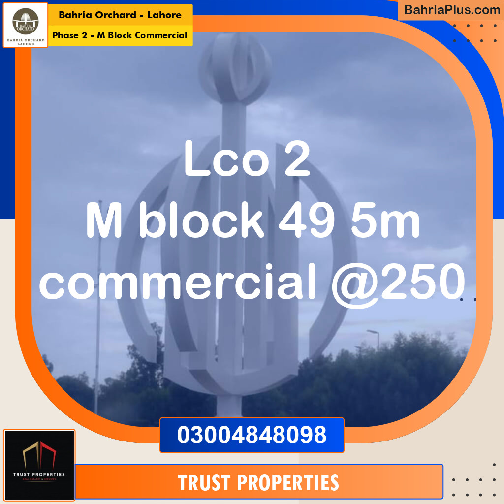 5 Marla Commercial Plot for Sale in Phase 2 - M Block Commercial - Bahria Orchard, Lahore - (BP-209665)