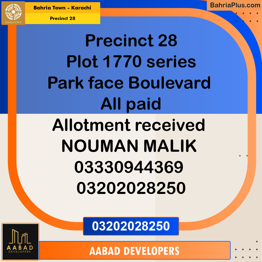 125 Sq. Yards Residential Plot for Sale in Precinct 28 -  Bahria Town, Karachi - (BP-209669)