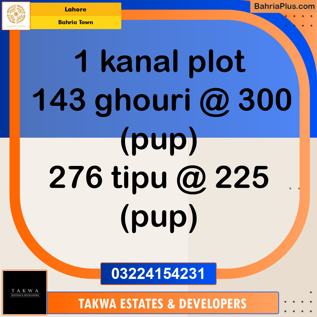 Residential Plot for Sale in Bahria Town, Lahore - (BP-209699)
