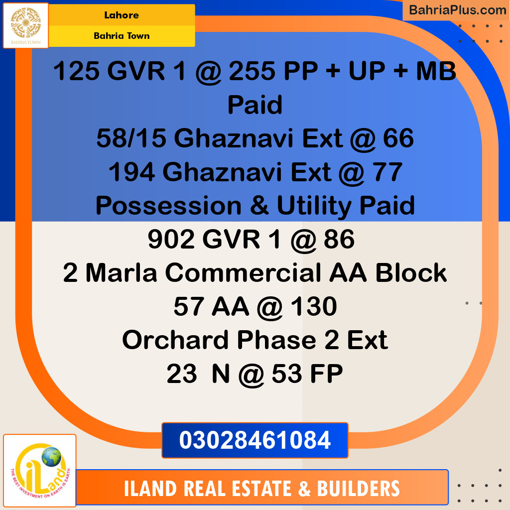 Residential Plot for Sale in Bahria Town, Lahore - (BP-209715)