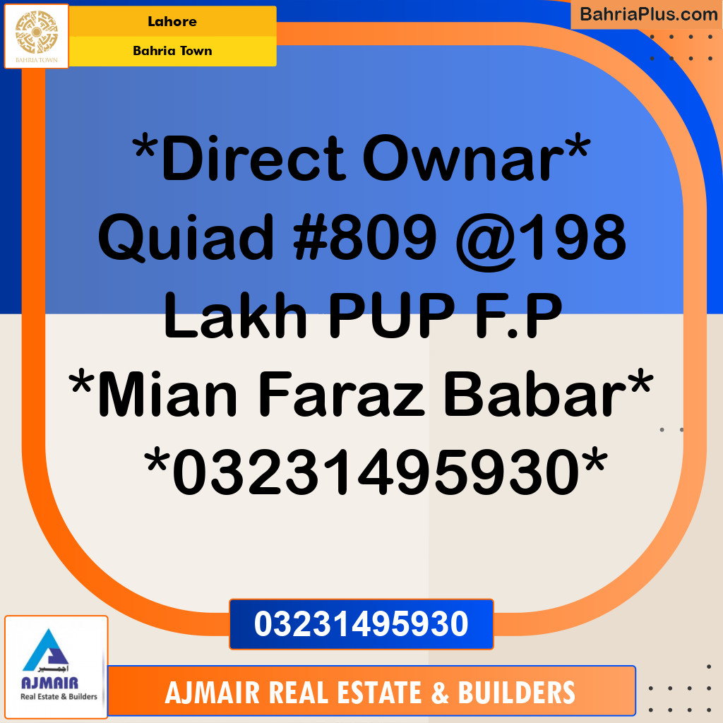 Residential Plot for Sale in Bahria Town, Lahore - (BP-209783)
