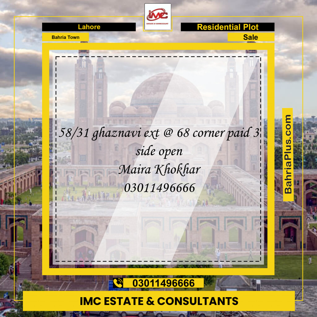 Residential Plot for Sale in Bahria Town, Lahore - (BP-209795)