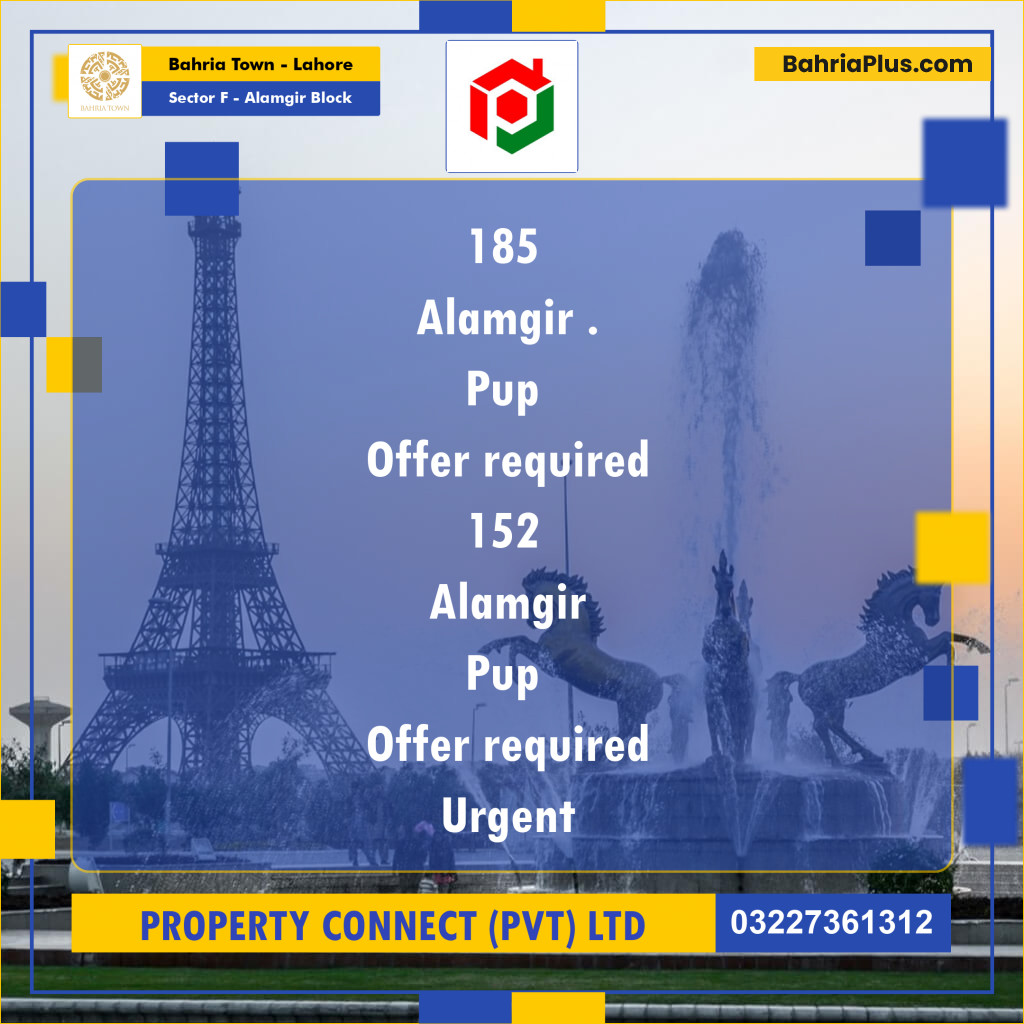 Residential Plot for Sale in Sector F - Alamgir Block -  Bahria Town, Lahore - (BP-209821)