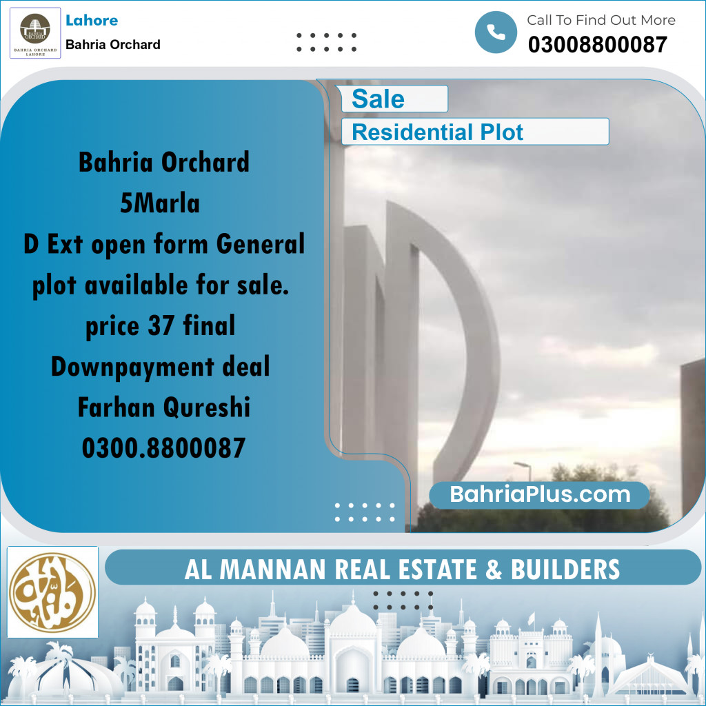 Residential Plot for Sale in Bahria Orchard, Lahore - (BP-209839)