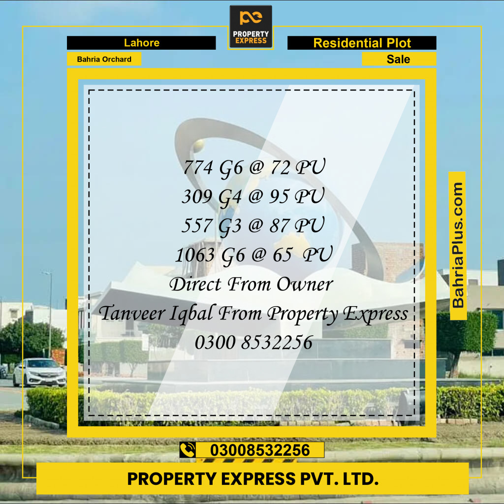 Residential Plot for Sale in Bahria Orchard, Lahore - (BP-209854)