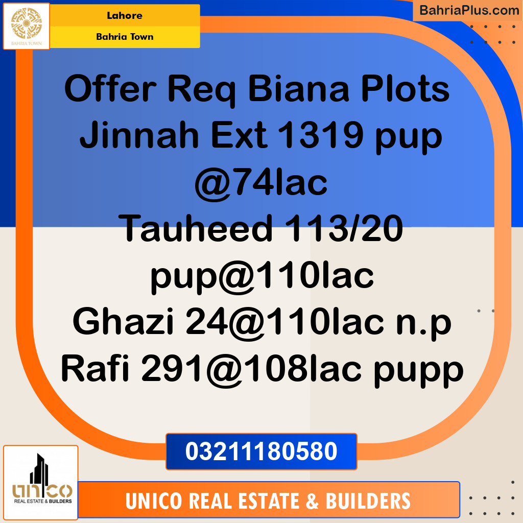Residential Plot for Sale in Bahria Town, Lahore - (BP-209866)