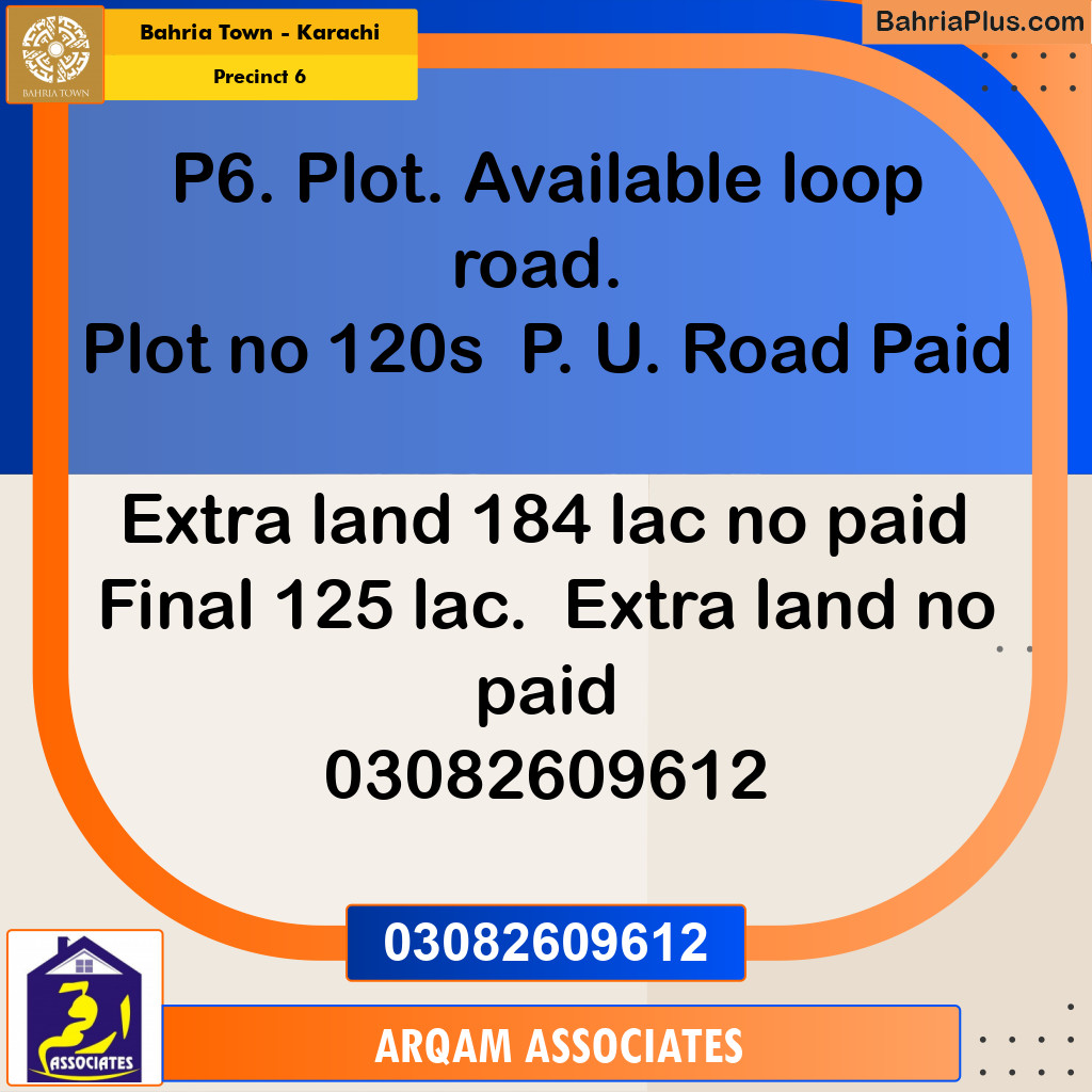 250 Sq. Yards Residential Plot for Sale in Precinct 6 -  Bahria Town, Karachi - (BP-209943)