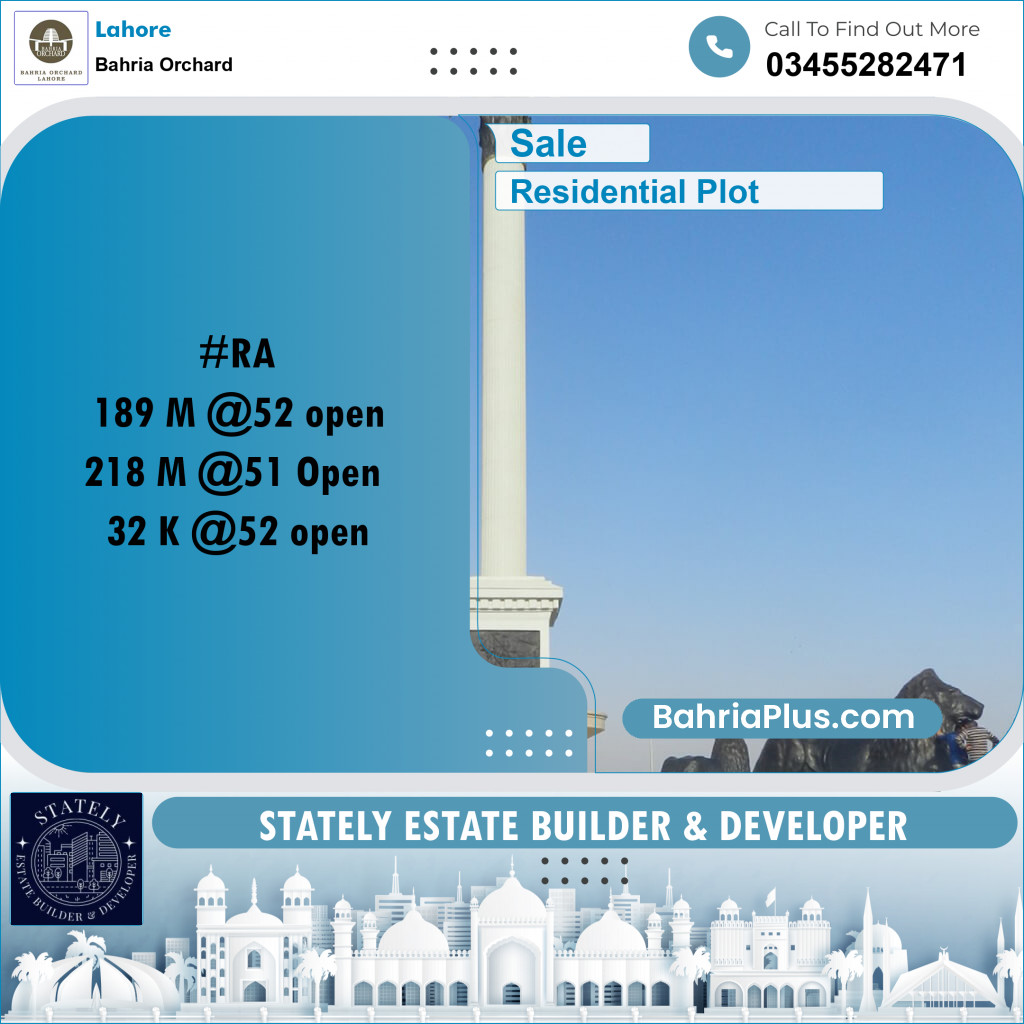 5 Marla Residential Plot for Sale in Bahria Orchard, Lahore - (BP-209973)