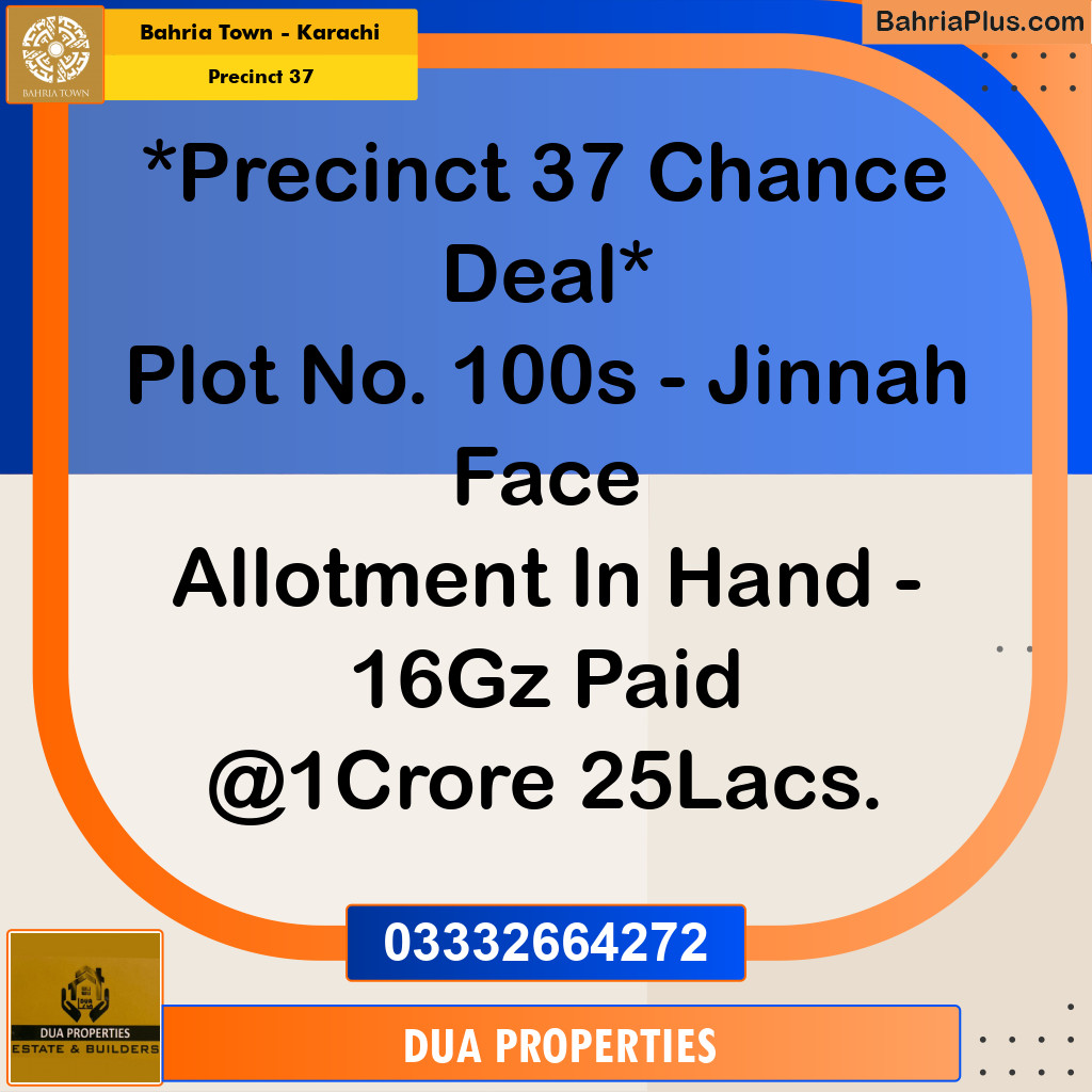Residential Plot for Sale in Precinct 37 - Bahria Town, Karachi - (BP-209984)