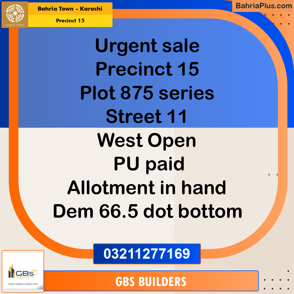 125 Sq. Yards Residential Plot for Sale in Precinct 15 -  Bahria Town, Karachi - (BP-209995)