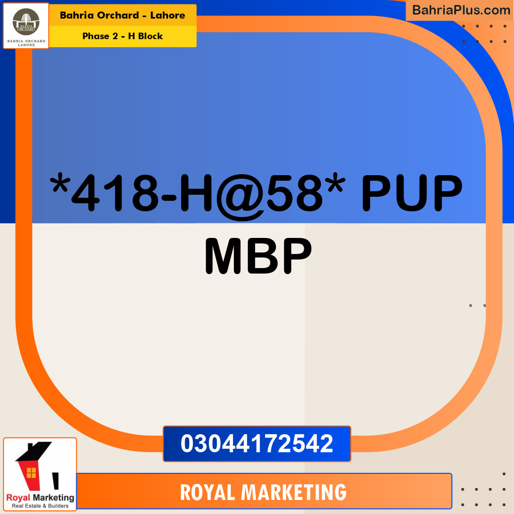 8 Marla Residential Plot for Sale in Phase 2 - H Block -  Bahria Orchard, Lahore - (BP-210040)
