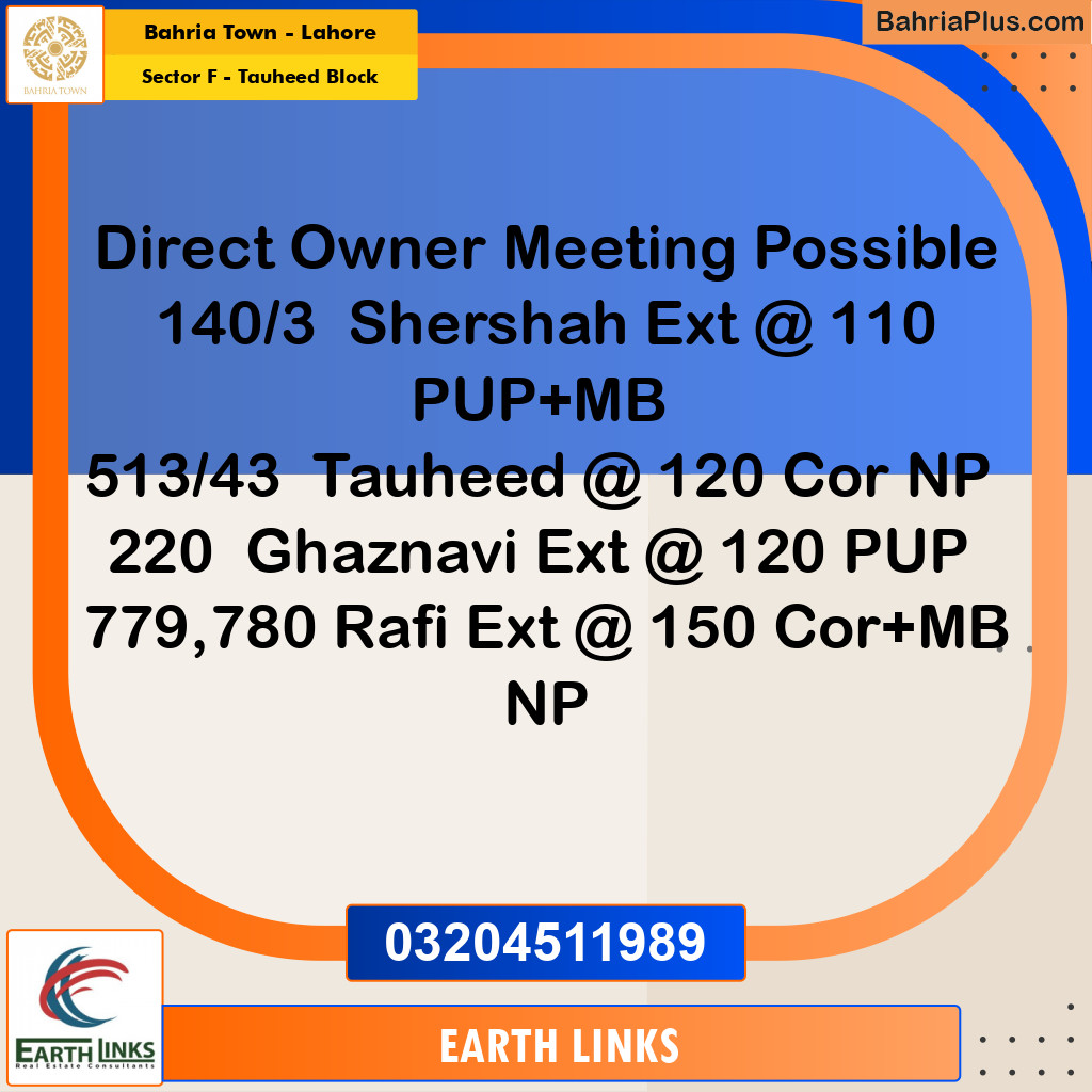 10 Marla Residential Plot for Sale in Sector F - Tauheed Block -  Bahria Town, Lahore - (BP-210064)