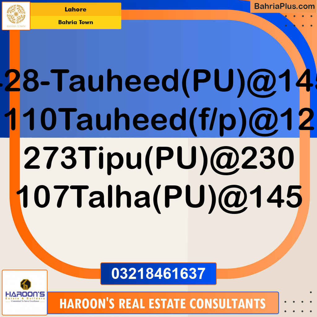 Residential Plot for Sale in Bahria Town, Lahore - (BP-210175)