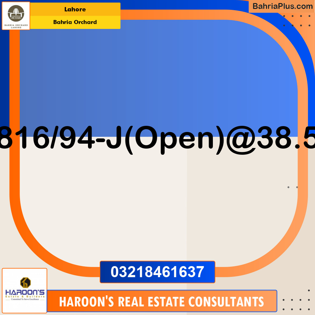 Residential Plot for Sale in Bahria Orchard, Lahore - (BP-210180)