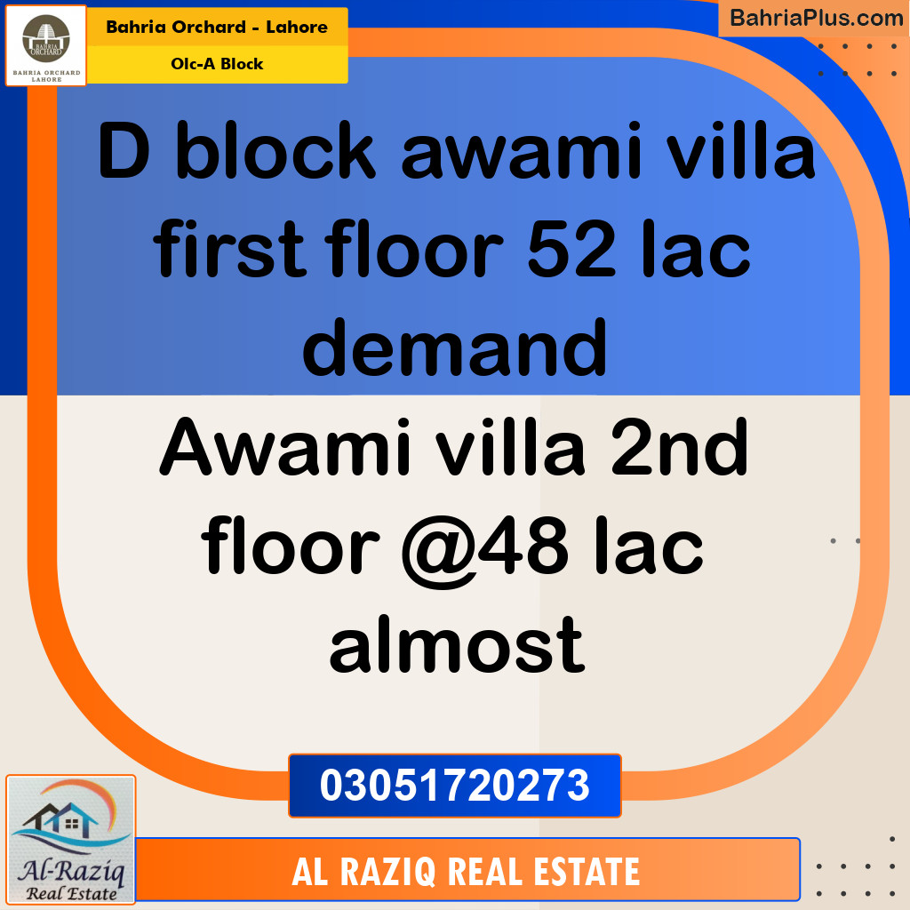 5 Marla Residential Plot for Sale in OLC-A Block -  Bahria Orchard, Lahore - (BP-210259)