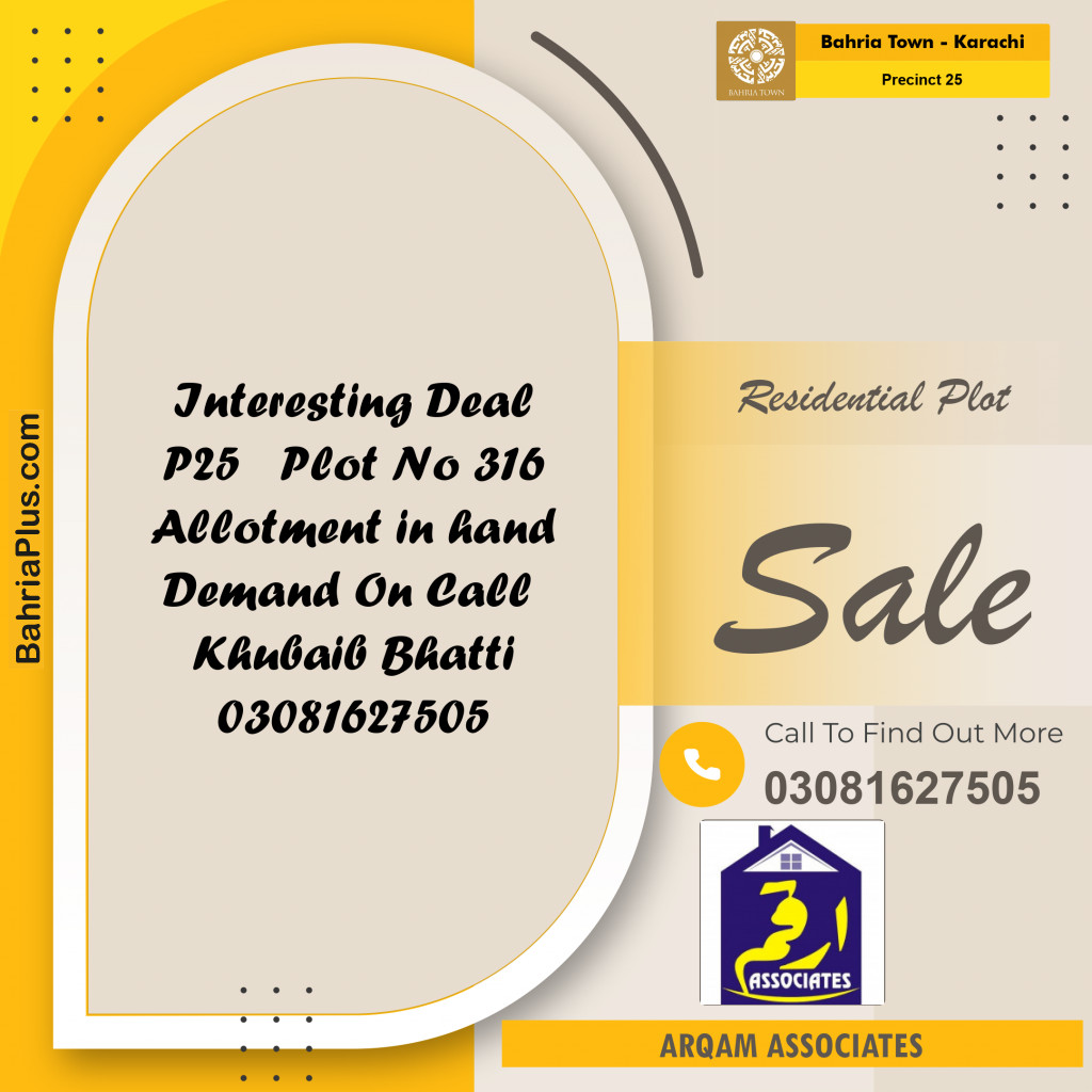 125 Sq. Yards Residential Plot for Sale in Precinct 25 -  Bahria Town, Karachi - (BP-210309)