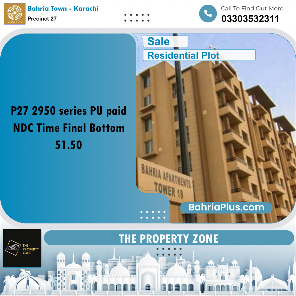 125 Sq. Yards Residential Plot for Sale in Precinct 27 -  Bahria Town, Karachi - (BP-210330)