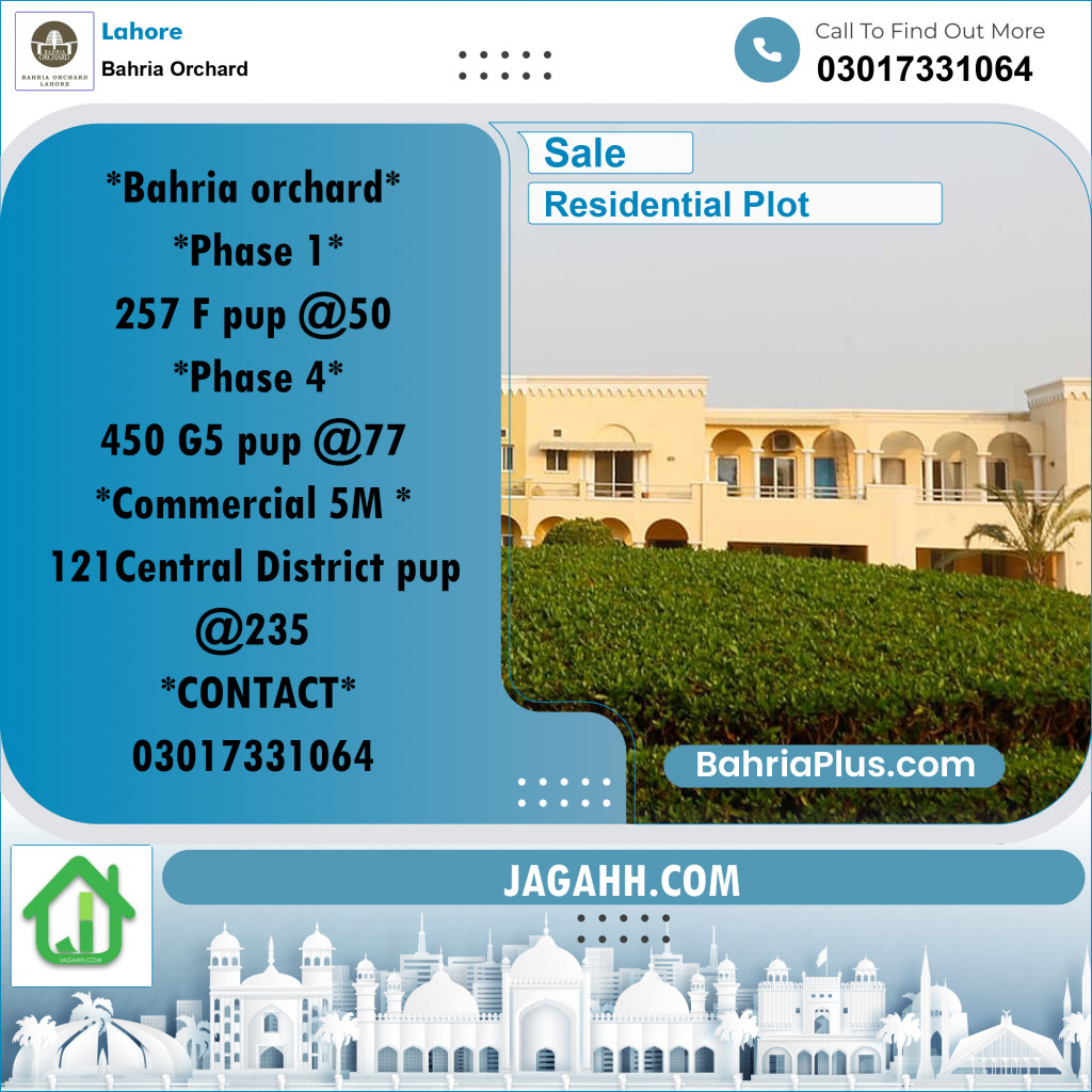 Residential Plot for Sale in Bahria Orchard, Lahore - (BP-210357)